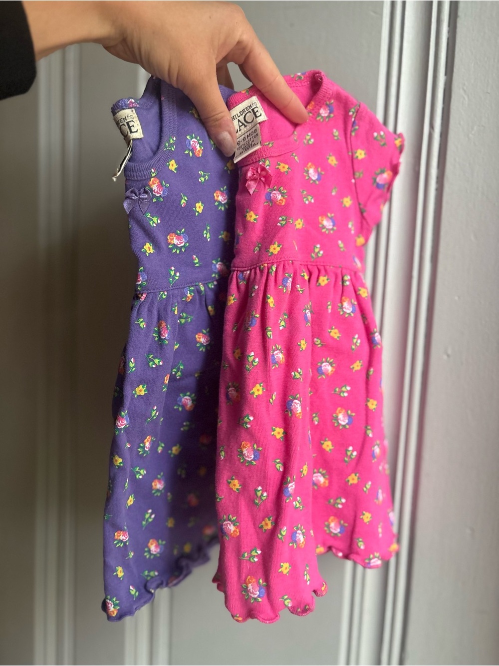 Vintage Children’s Place Pink & Purple Floral 6/9M Dress Bundle